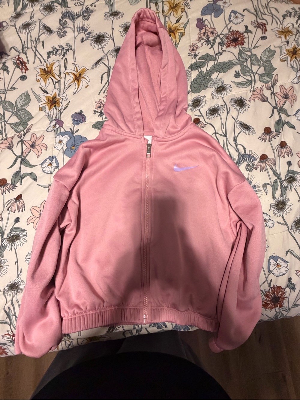 Nike Pink Full-Zip Hooded Bomber Jacket